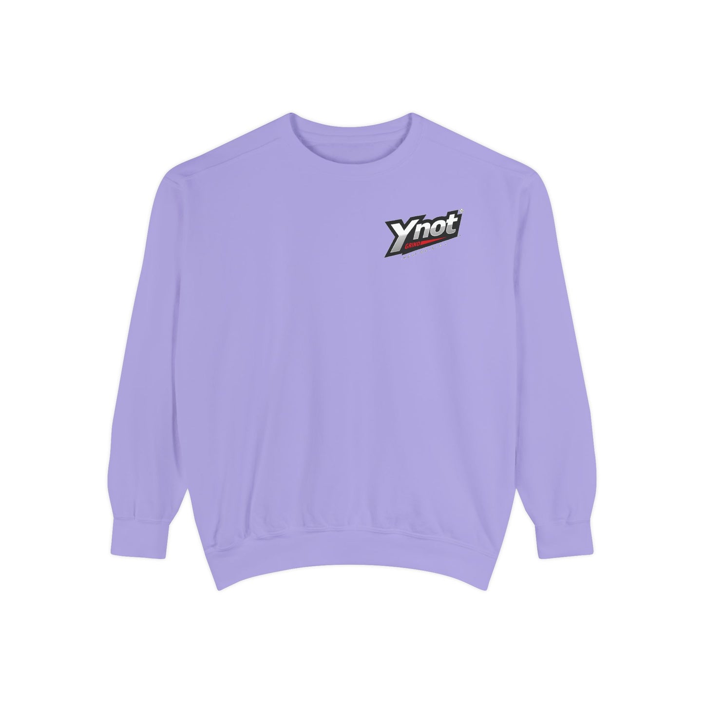 Ynot Retro Logo Sweatshirt — White Garment-Dyed Crewneck