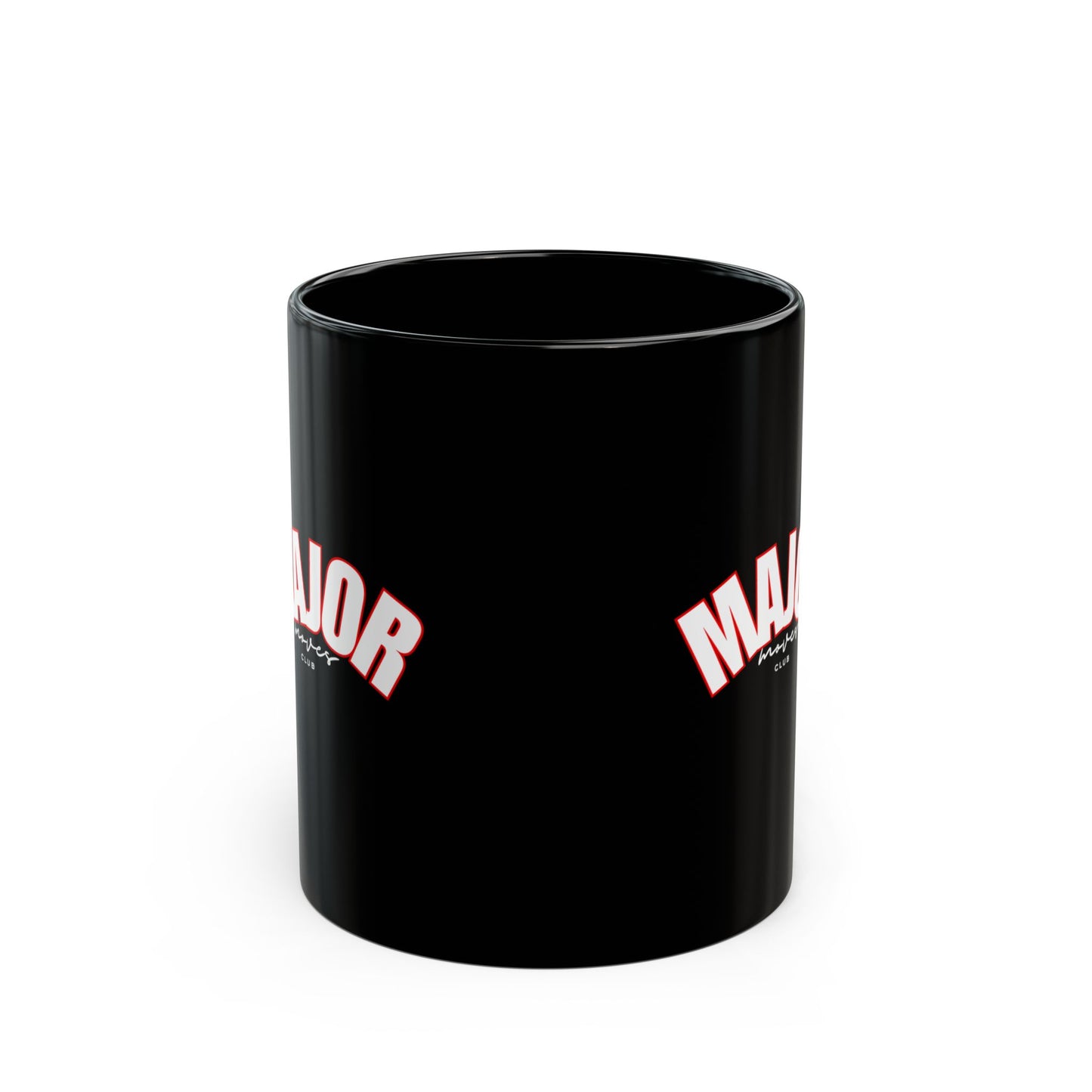 Major Vintage Logo Black Mug – 11oz & 15oz Coffee Cup