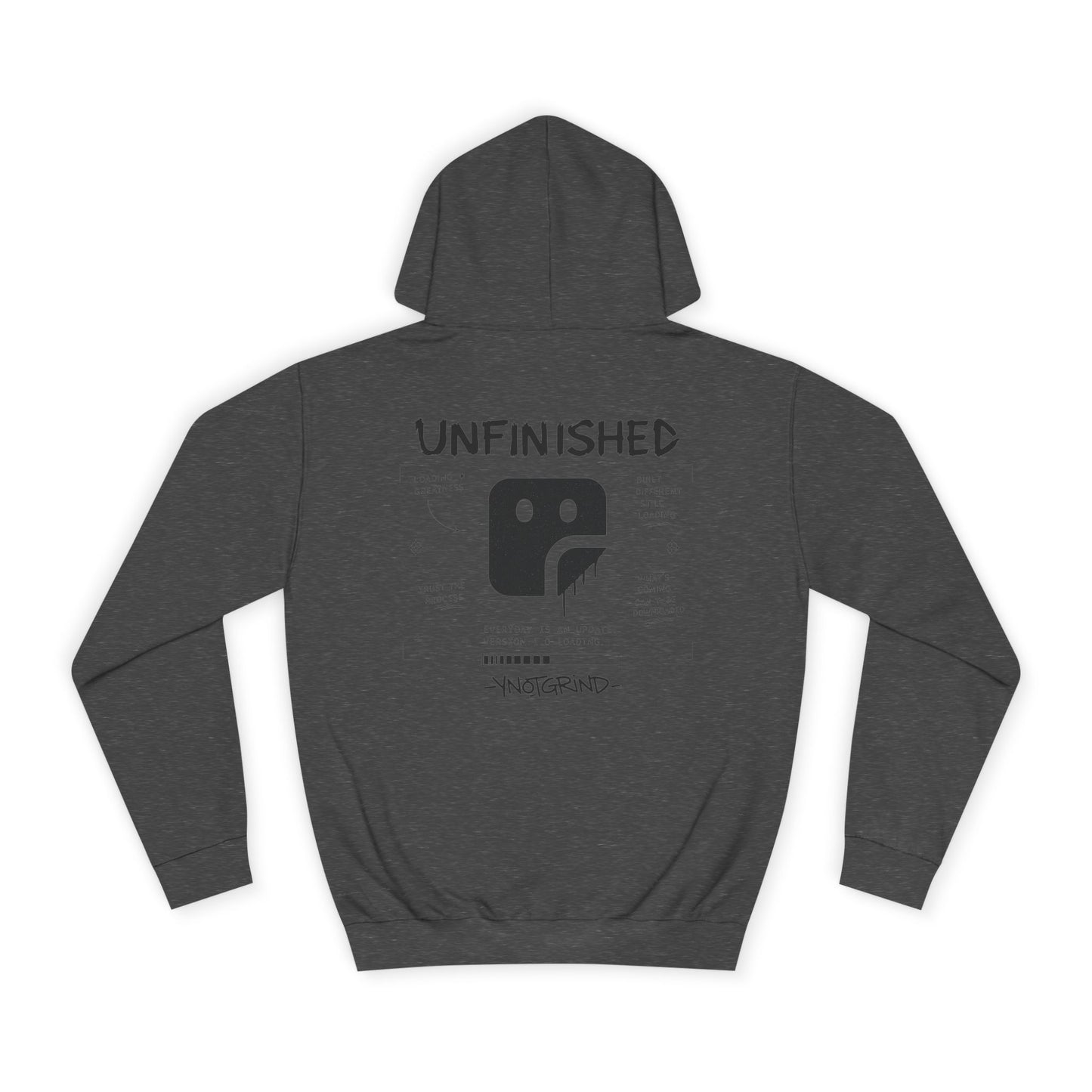 College Hoodie — "UNFINISHED" Graphic Logo Pullover