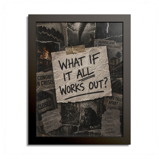 Motivational Wall Poster — “What If It All Works Out?” Framed Art Print