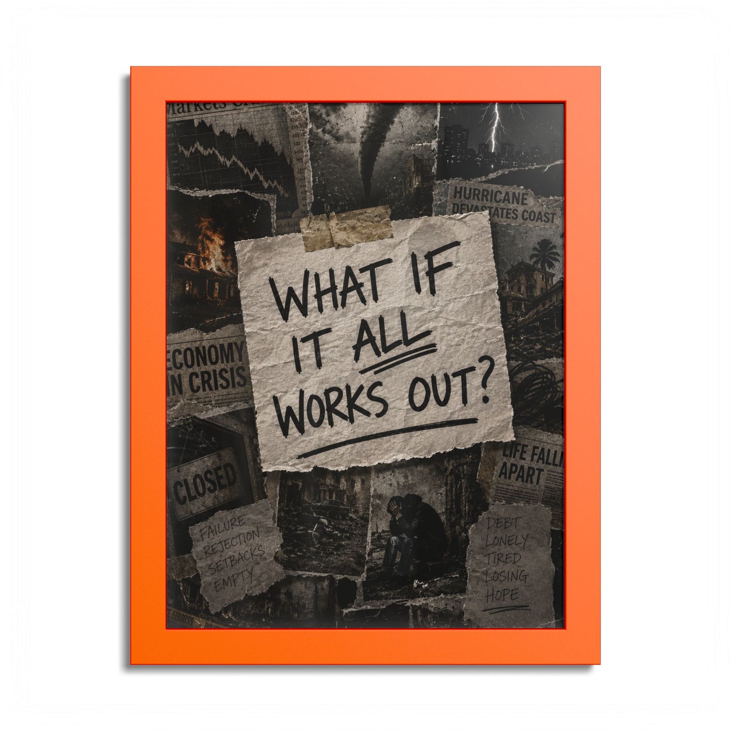 Motivational Wall Poster — “What If It All Works Out?” Framed Art Print
