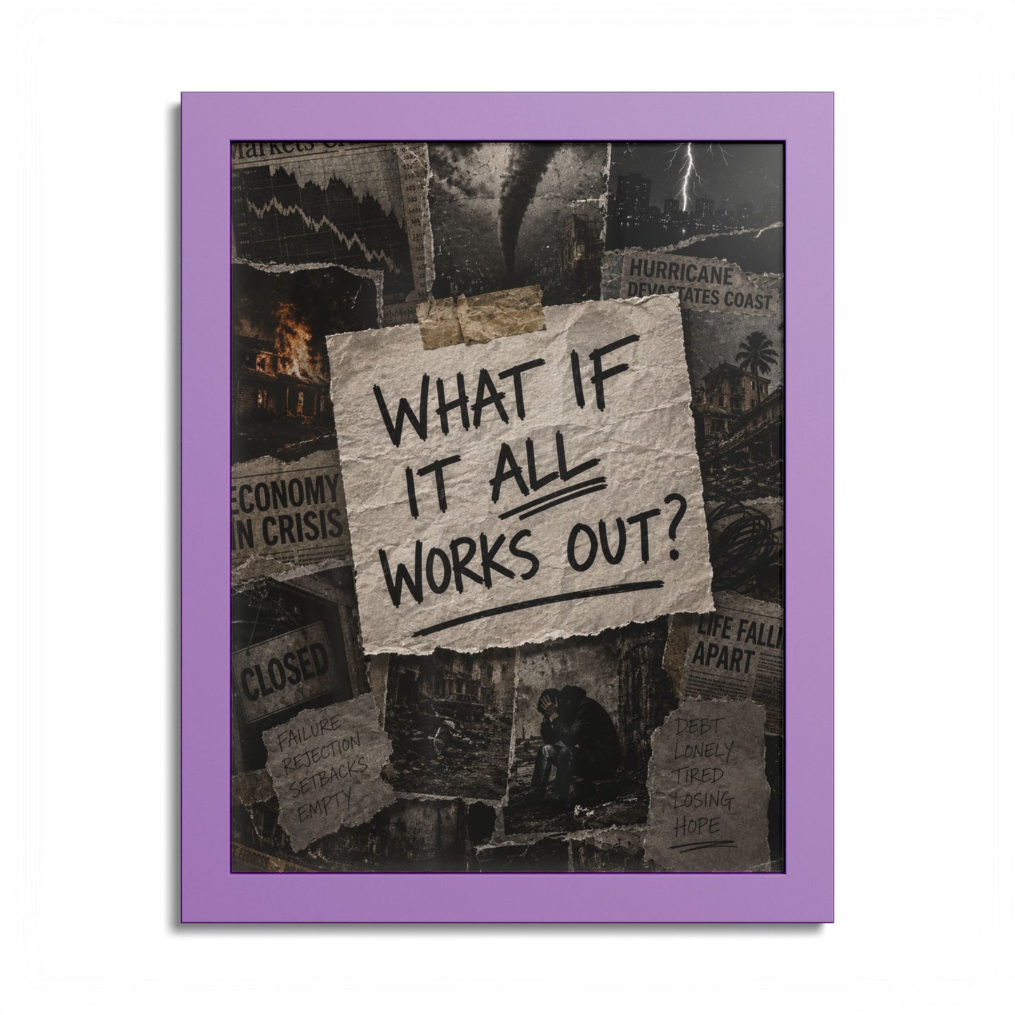 Motivational Wall Poster — “What If It All Works Out?” Framed Art Print