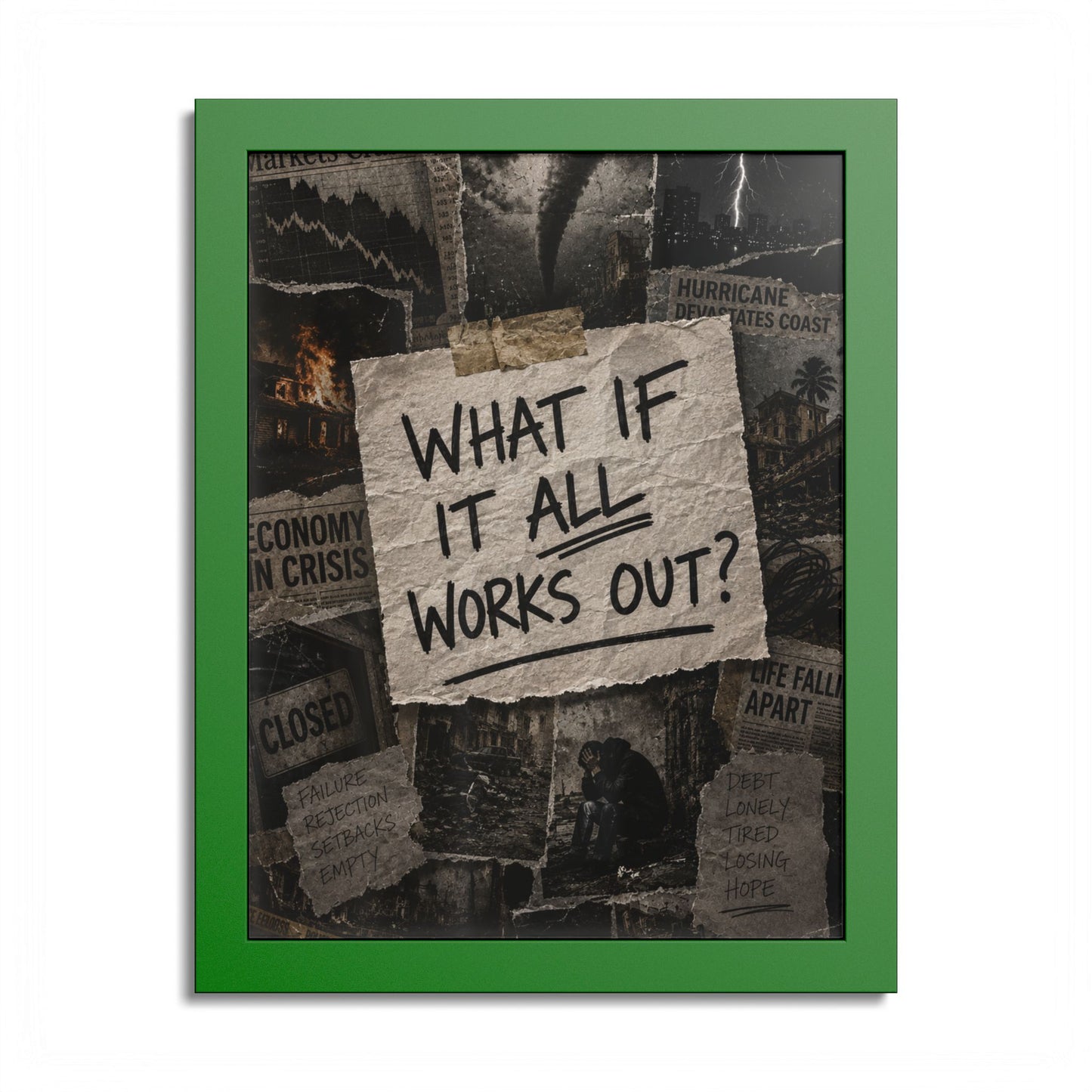 Motivational Wall Poster — “What If It All Works Out?” Framed Art Print