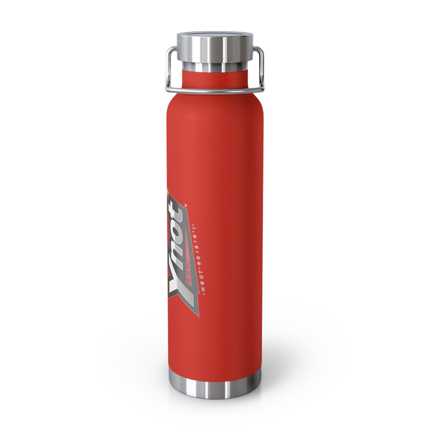 22oz Copper Vacuum Insulated Bottle — Red Stainless Water Bottle with Ynot Logo