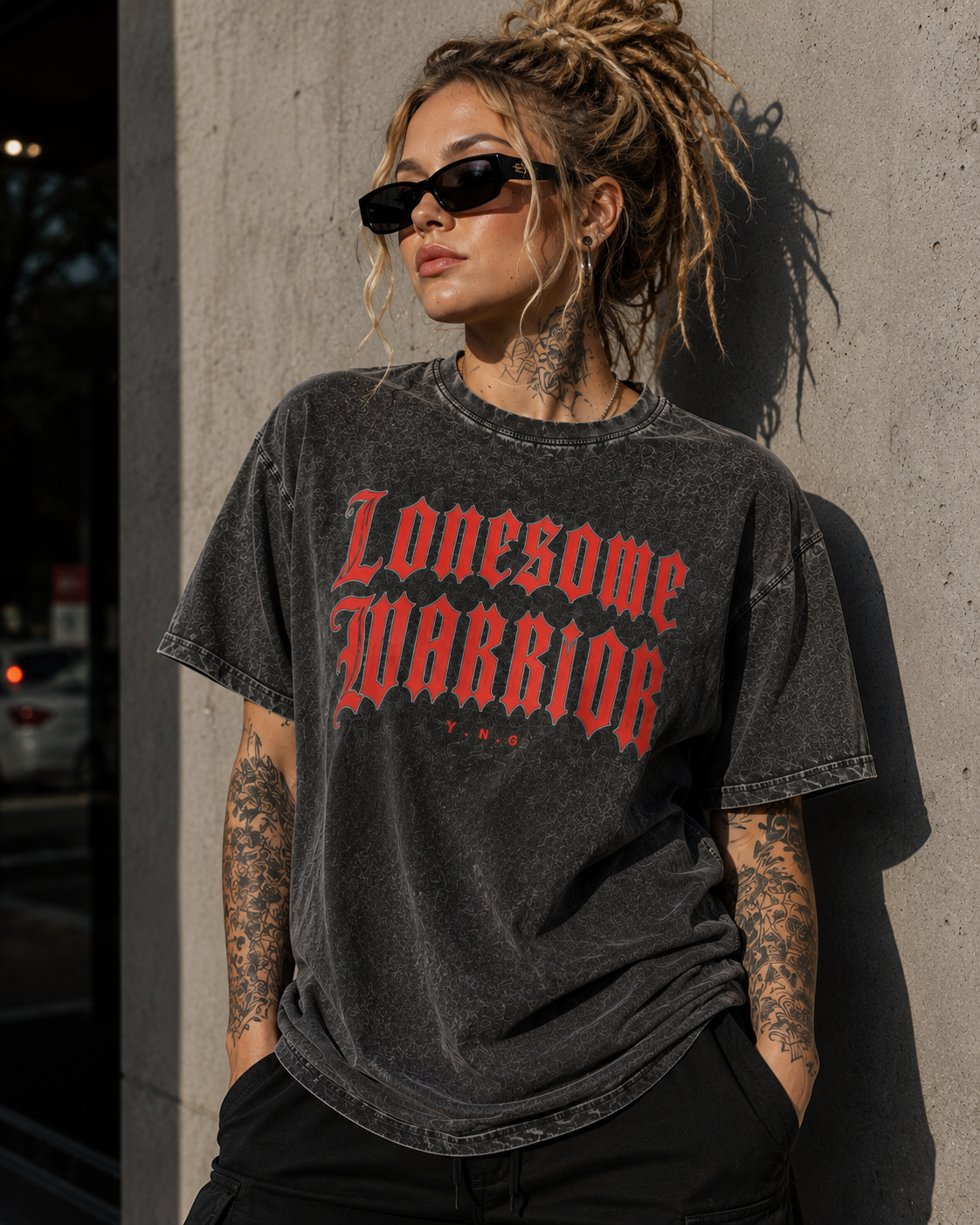 YNOTGRIND® Lonesome Warrior Premium Heavyweight Tee