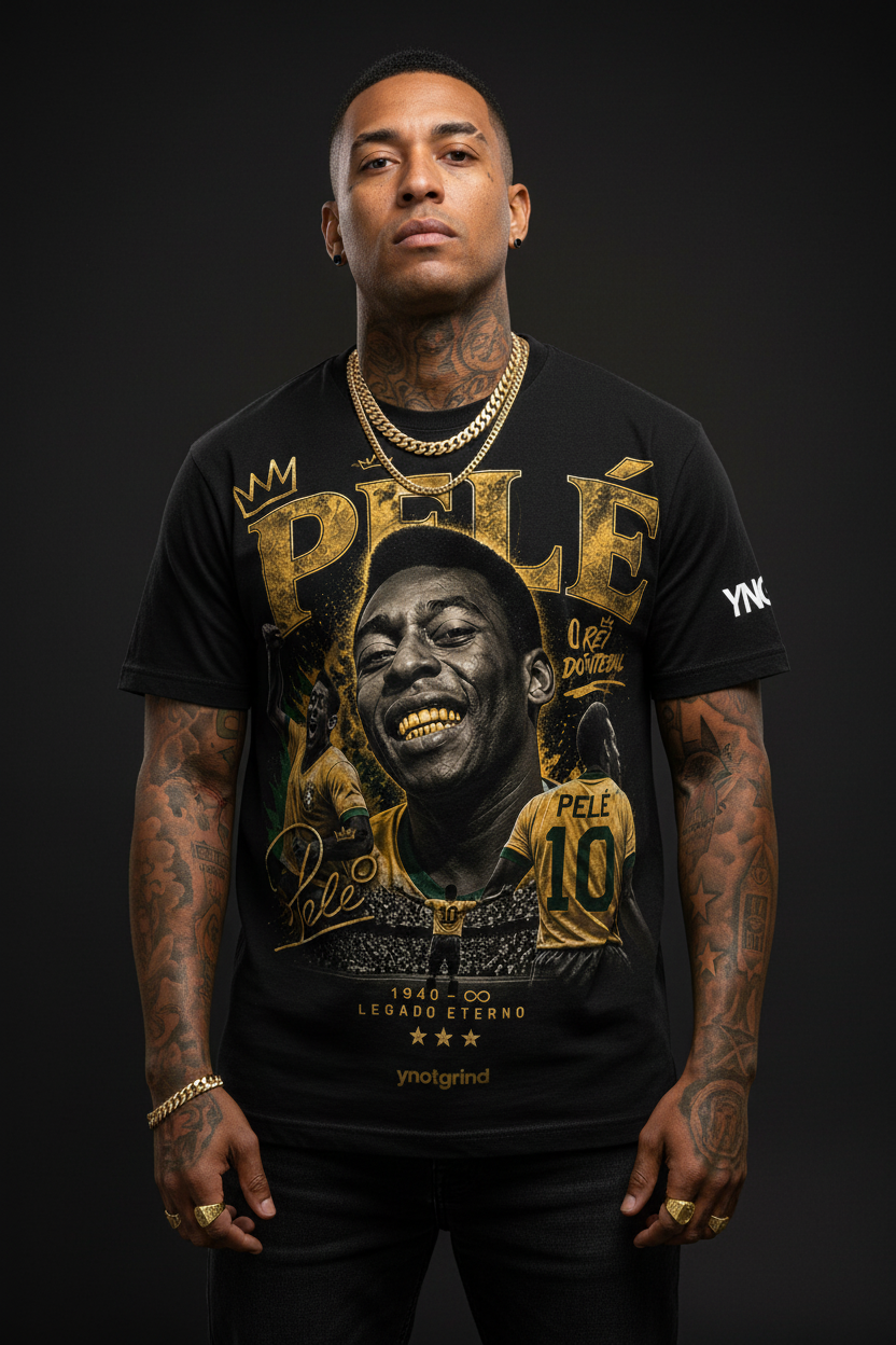 Pelé Tee - Mixed Race Model Front